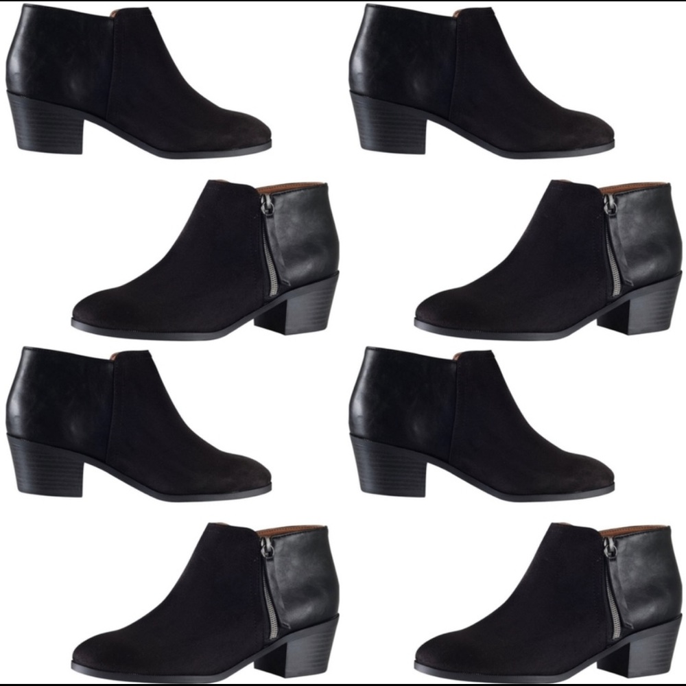 New Soda Ankle Zip Booties in Black